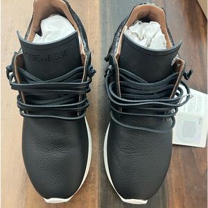 EsseUtEsse black leather fringe sneakers